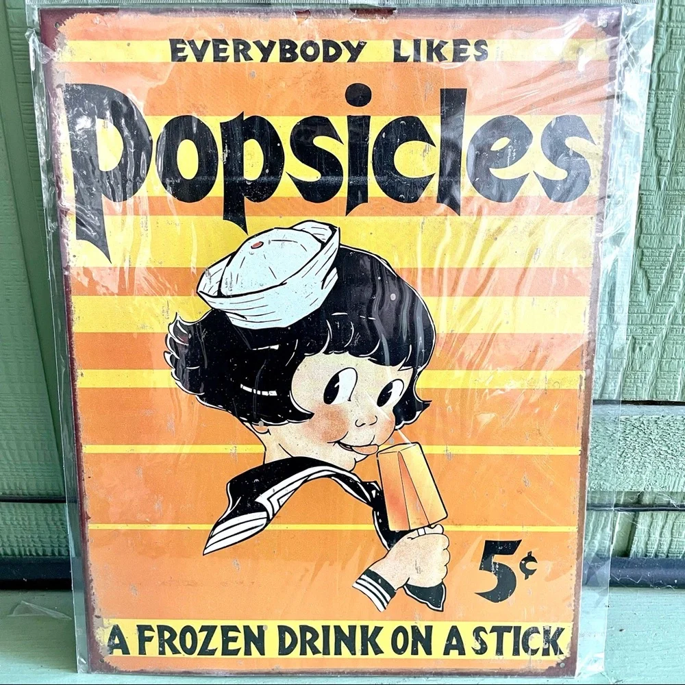 NEW Popsicles Metal Sign